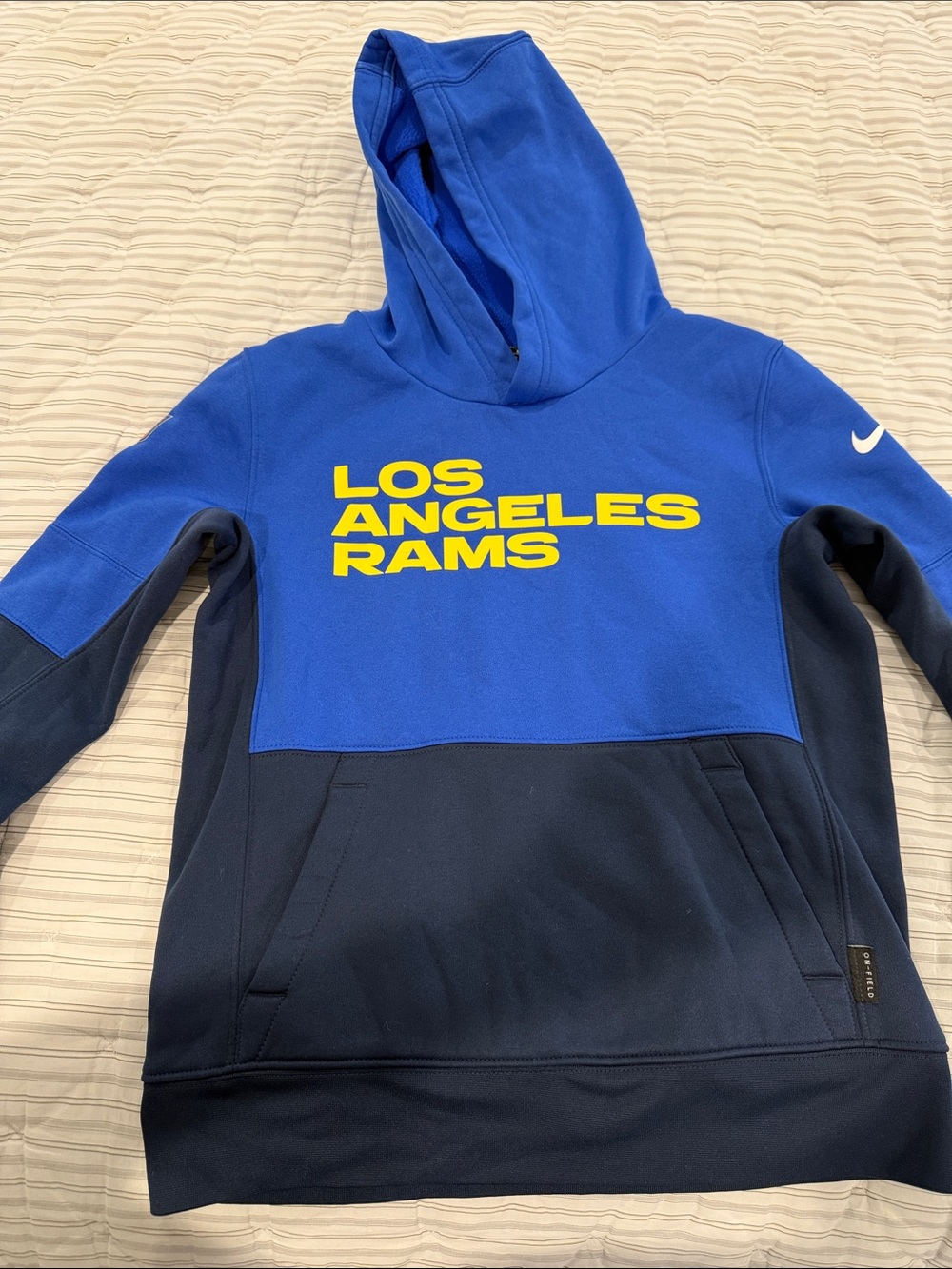 Nike Royal Blue & Navy Los Angeles Rams Kids Hoodie with Yellow Logo